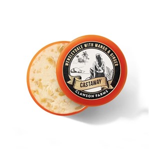 CASTAWAY WENSLEYDALE WITH MANGO AND GINGER WAXED TRUCKLE 200G