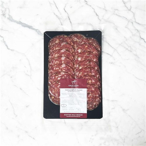 GREAT GLEN BLACK PEPPER PORK & VENISON SALAMI 80G